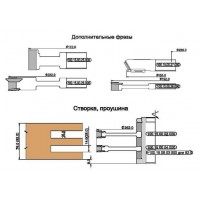 Комбинируемый комплект фрез, с механическим креплением твердосплавных ножей, для изготовления 2-х видов окон с поворотно-откидной фурнитурой (Брус  78х86 и Брус 92х86)