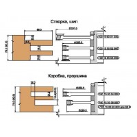 Комбинируемый комплект фрез, с механическим креплением твердосплавных ножей, для изготовления 2-х видов окон с поворотно-откидной фурнитурой (Брус  78х86 и Брус 92х86)