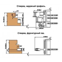 Комбинируемый комплект фрез, с механическим креплением твердосплавных ножей, для изготовления 2-х видов окон с поворотно-откидной фурнитурой (Брус  78х86 и Брус 92х86)