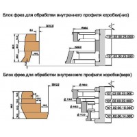 Комплект фрез, напаянных пластинами твердого сплава, для изготовления окон с поворотно-откидной фурнитурой (Брус 68х83)