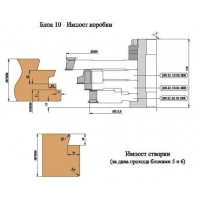 Комплект фрез, с механическим креплением ножей, для изготовления окон с поворотно-откидной фурнитурой и угловым соединением брусков под 45°