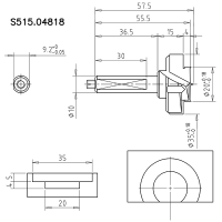 Cверло чашечное ступенчатое 35x10+20x4x70 Z2+2 S=10x38,5